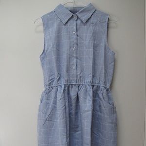 Blue & White Checkered Semi-formal Spring Dress